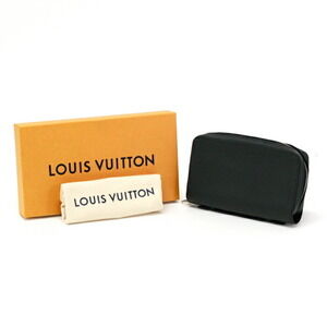 Louis Vuitton Zippy Taiga Leather Long Wallet Round Zipper Ardoise Black